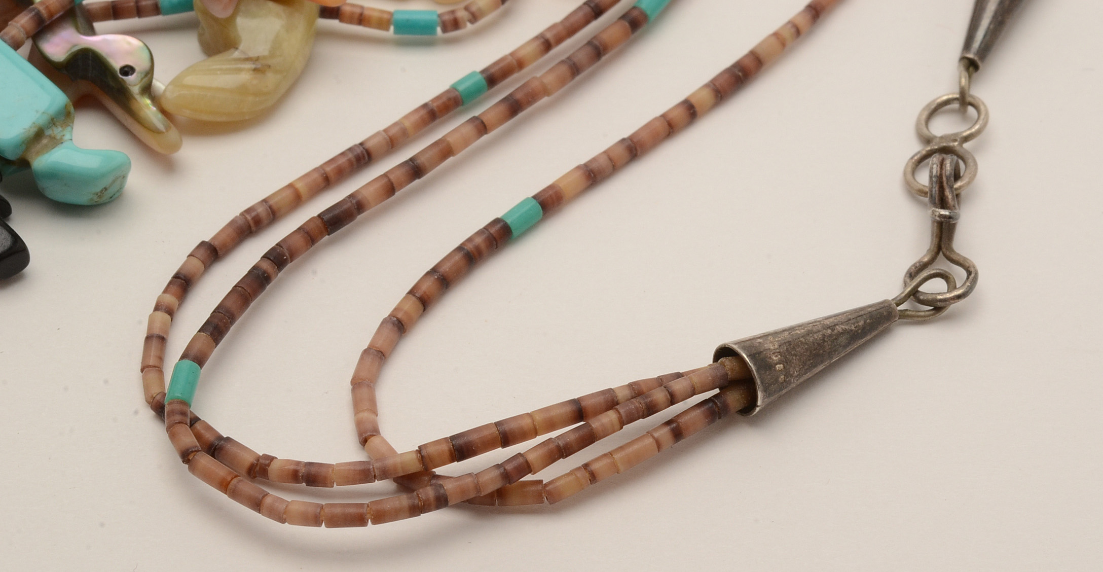 Carved Stone Multi-Strand Fetish Necklace