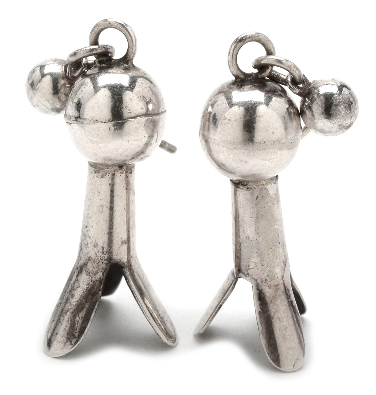 Coin Silver Earrings and Cross Pendant