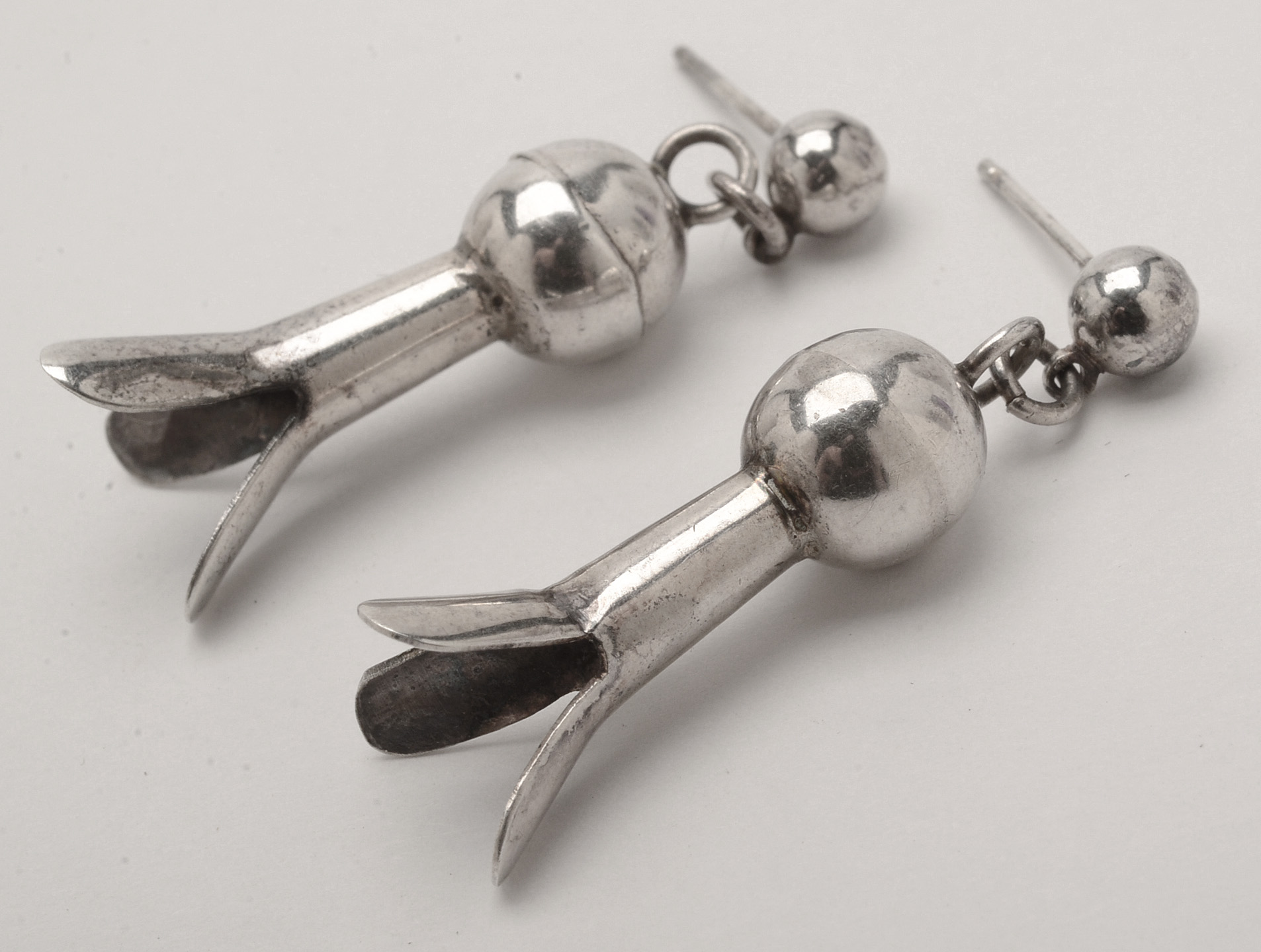 Coin Silver Earrings and Cross Pendant