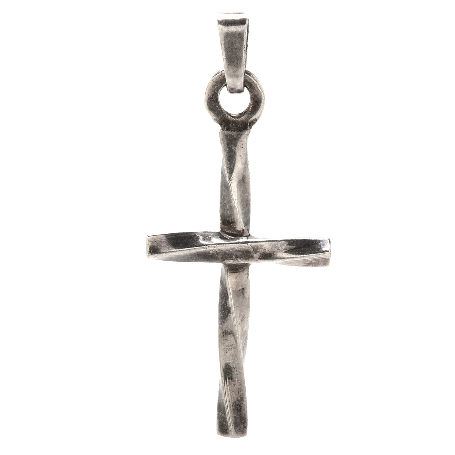 Coin Silver Earrings and Cross Pendant