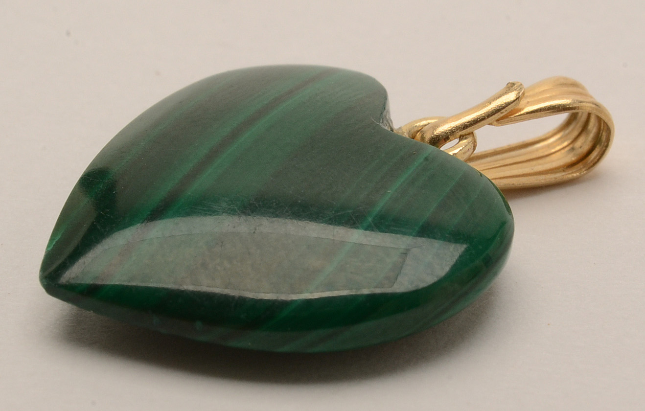 Three 14K Gold Stone Pendants With Watermelon Tourmaline Slice