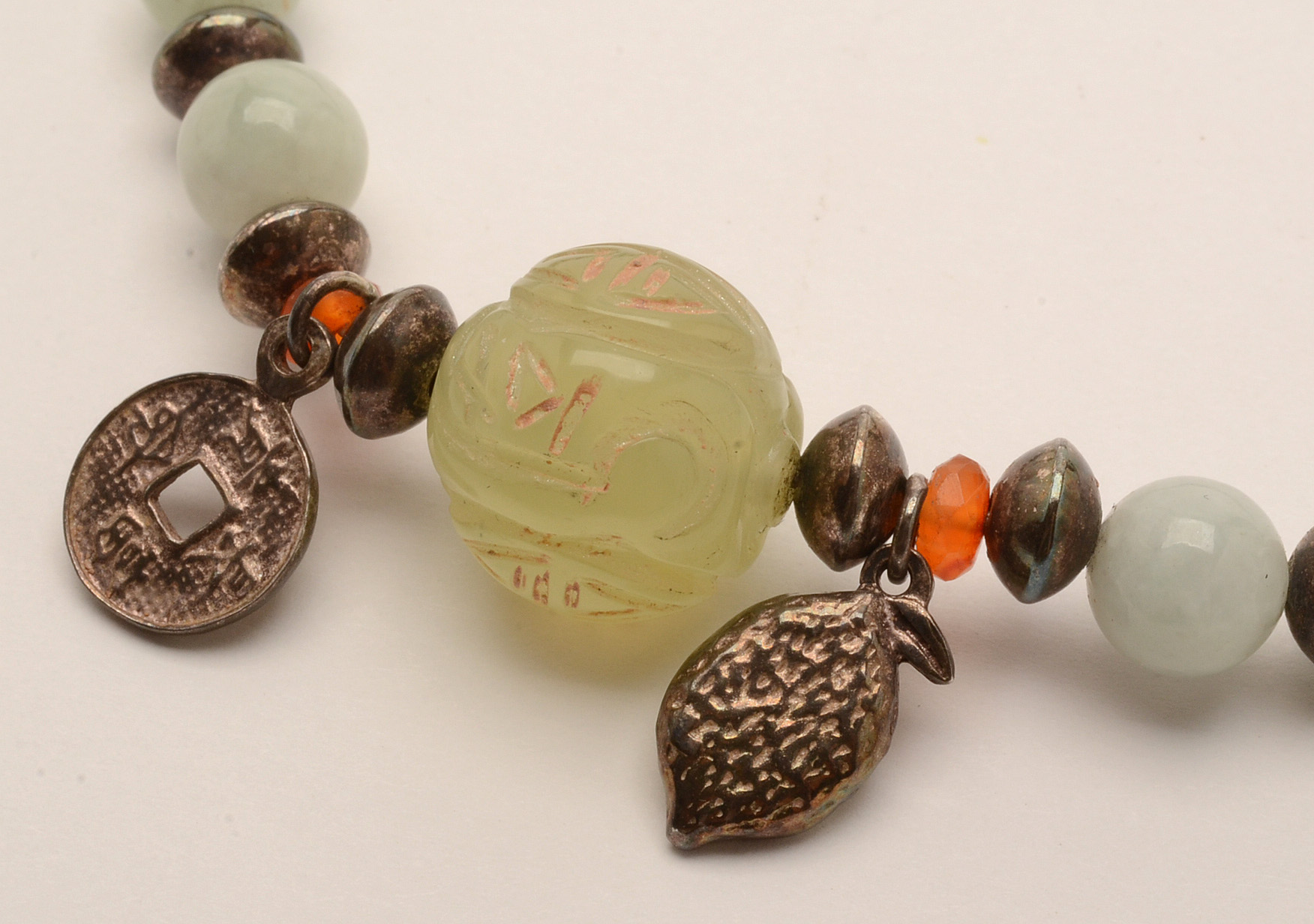 Sterling Citrine Ring with Serpentine Necklace and Bracelet Set