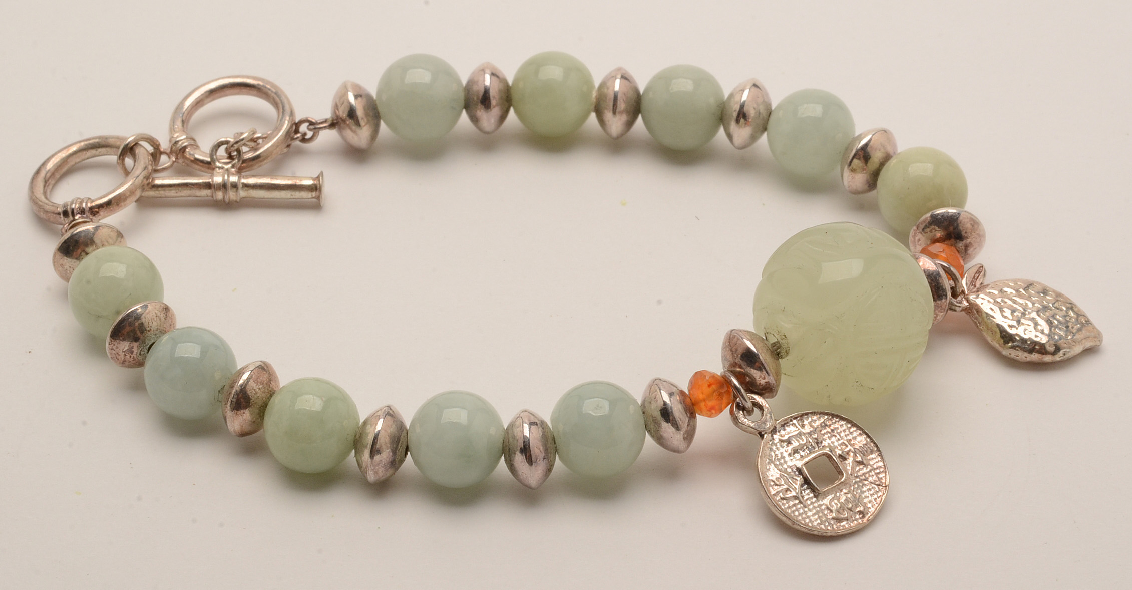 Sterling Citrine Ring with Serpentine Necklace and Bracelet Set