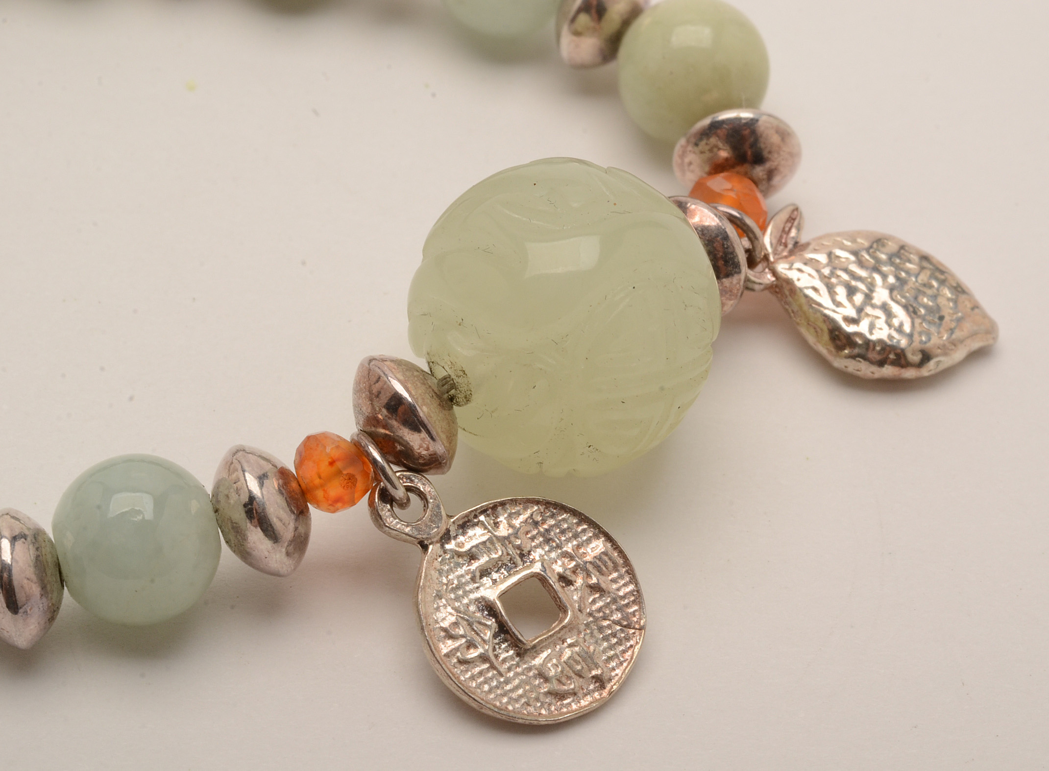 Sterling Citrine Ring with Serpentine Necklace and Bracelet Set