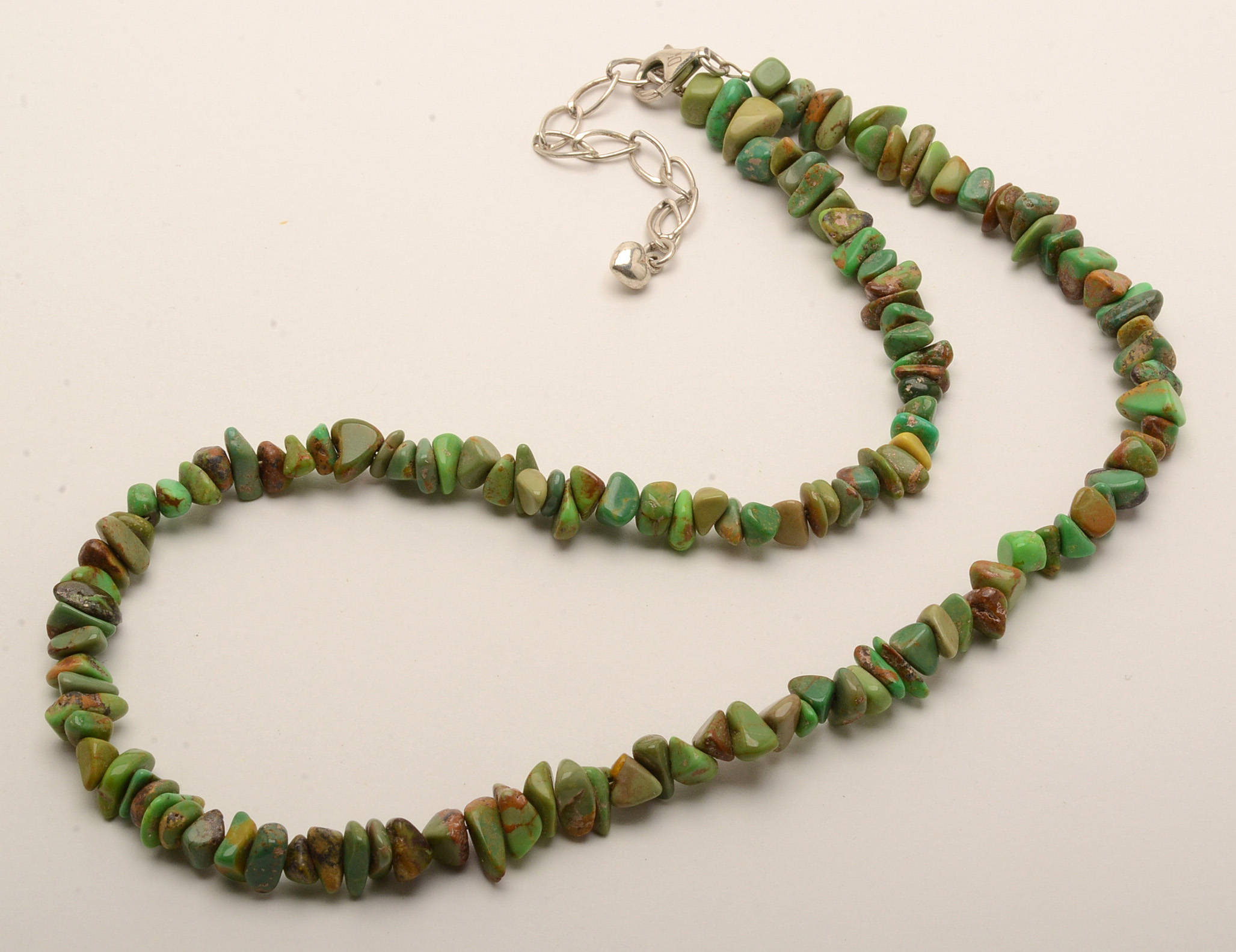 Gaspeite and Dyed Turquoise Bead Necklaces with Sterling Clasps