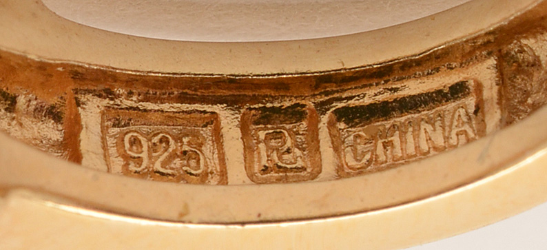 Sterling Diamond and Ruby Gold Wash Earrings