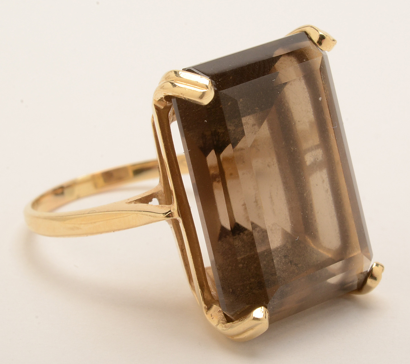 14K Yellow Gold Smoky Quartz Ring