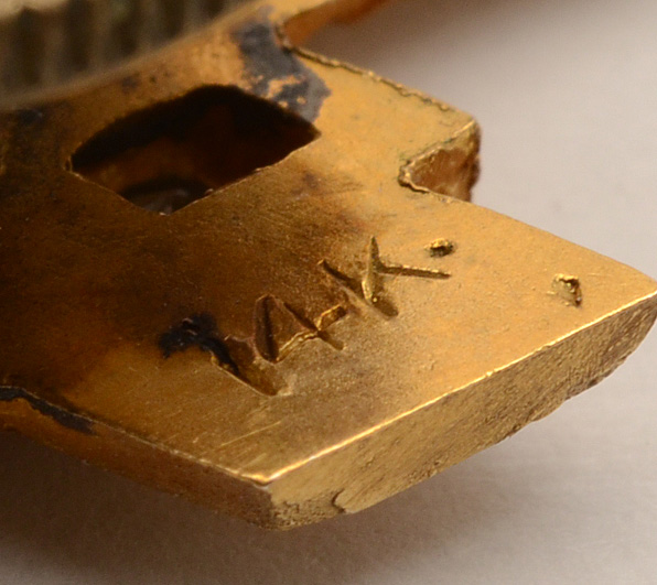 Acme-Newport Steel 14K Yellow Gold Diamond Service Pin