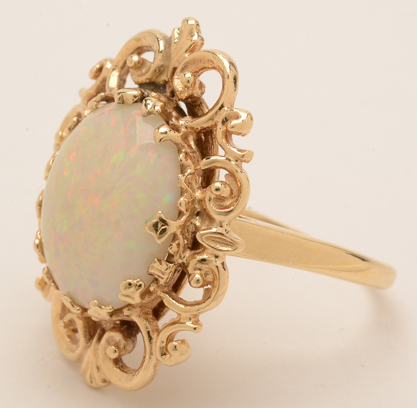 14K Yellow Gold Opal Cocktail Ring