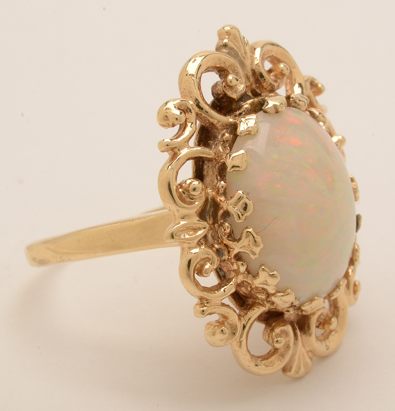 14K Yellow Gold Opal Cocktail Ring
