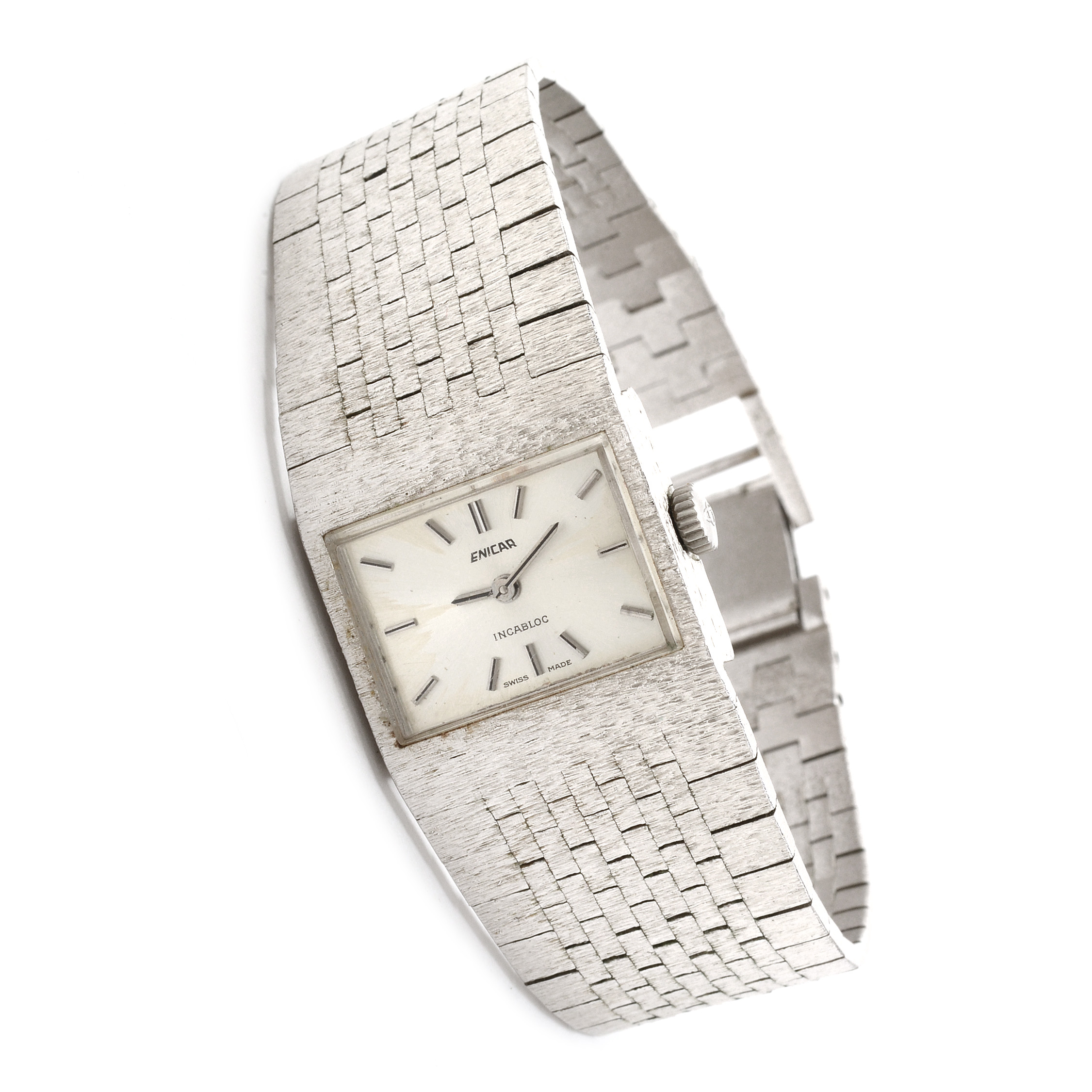 Enicar White Gold Plated Watch