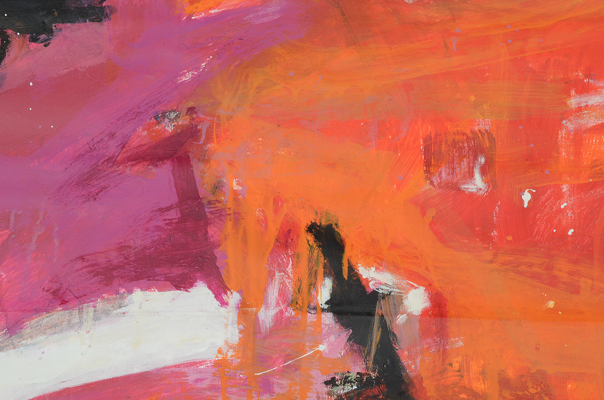 Robbie Kemper Original Abstract Acrylic Painting on Non-Stretched Canvas "Small Cool Marks"