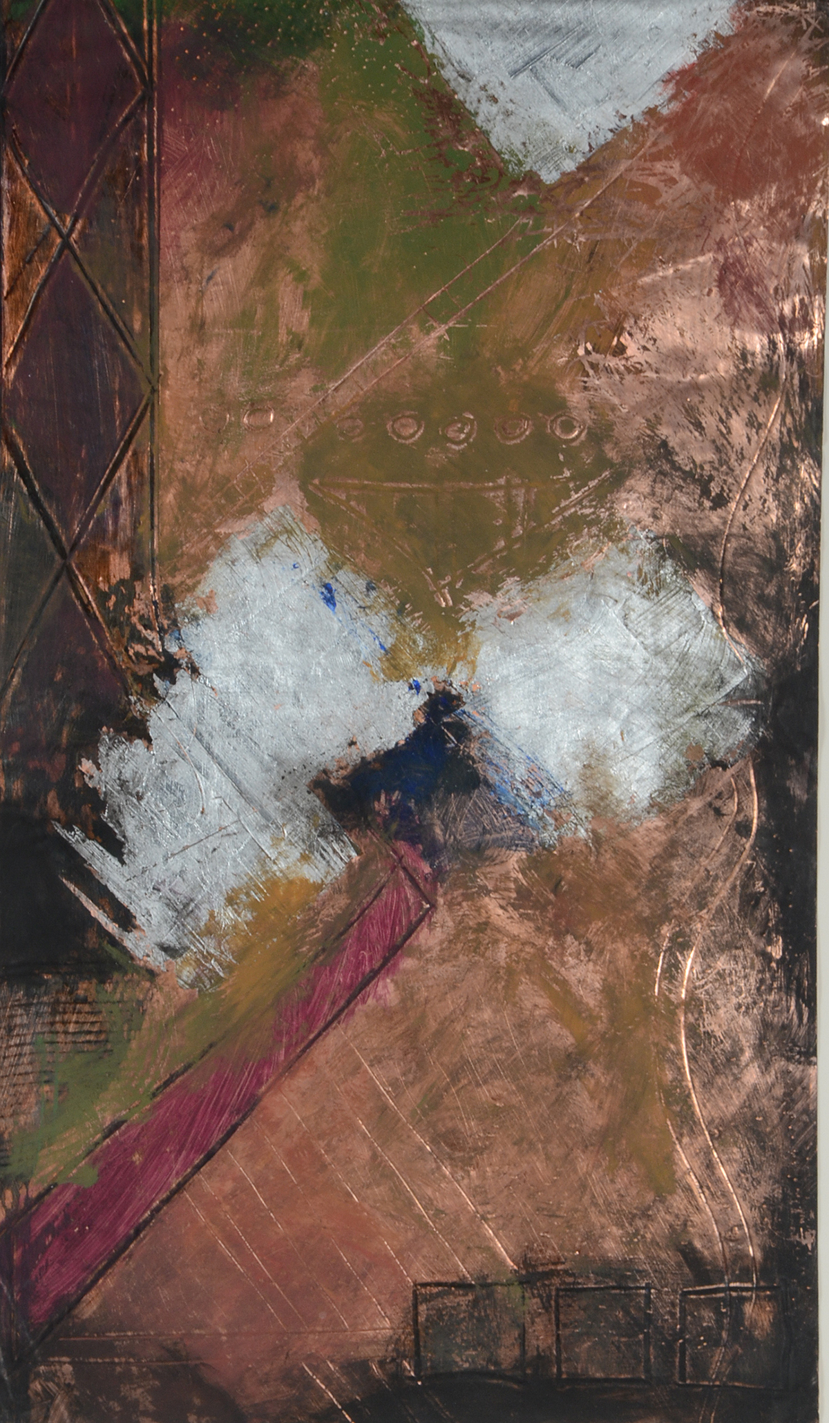 Ursula Brenner Original Abstract Diptych on Copper