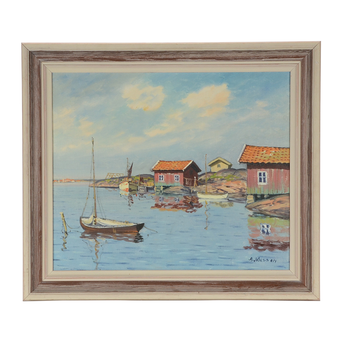 A. Nilsson Original Vintage Oil Painting on Canvas