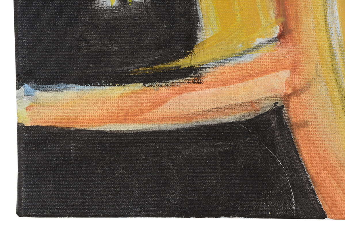 Original Mixed Media Painting of a City at Night