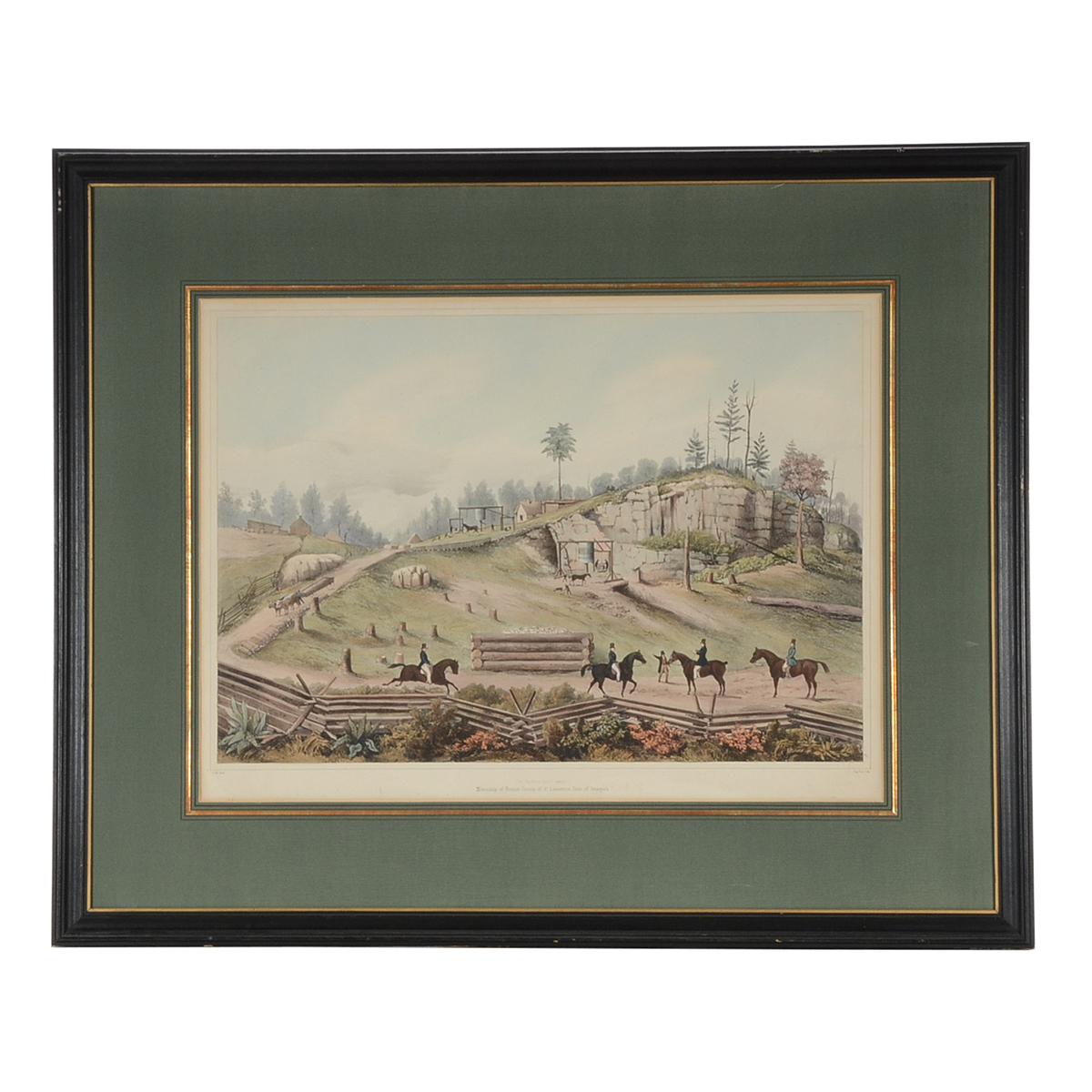19th Century Hand-Colored Stone Lithograph "The Victoria Lead Mines"