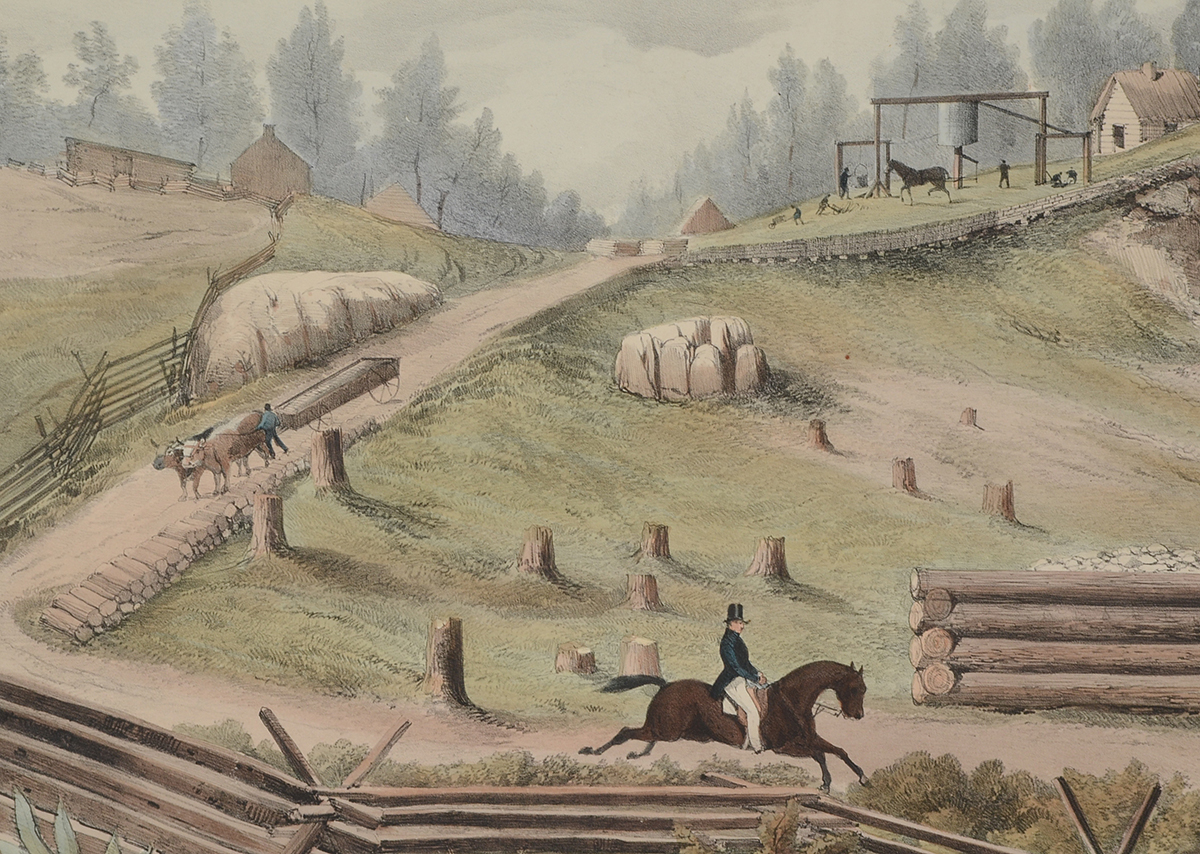 19th Century Hand-Colored Stone Lithograph "The Victoria Lead Mines"