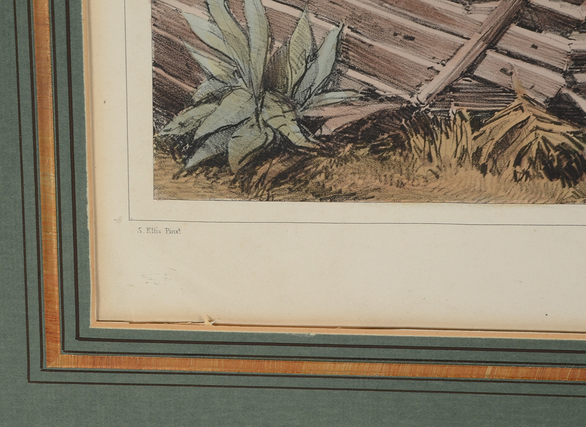 19th Century Hand-Colored Stone Lithograph "The Victoria Lead Mines"