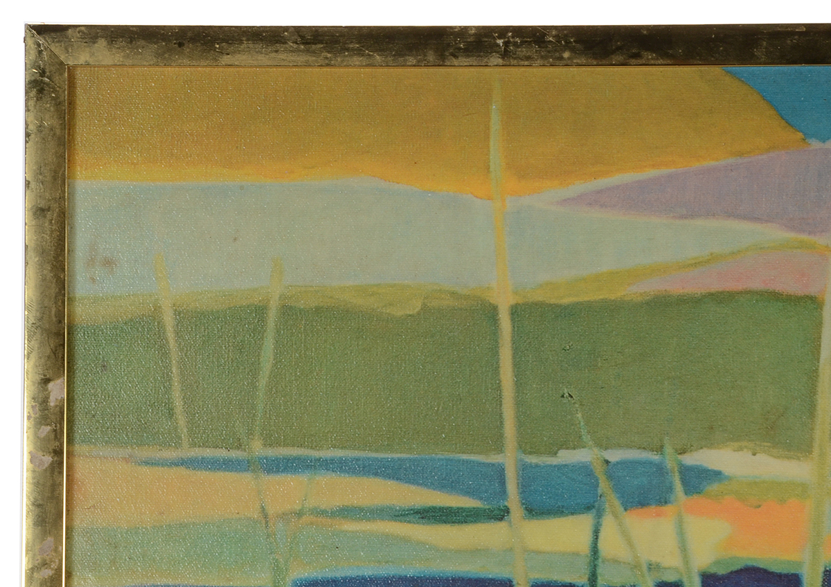 Tadashi Asoma Offset Lithograph on Canvas "Lily Pond in Summer"