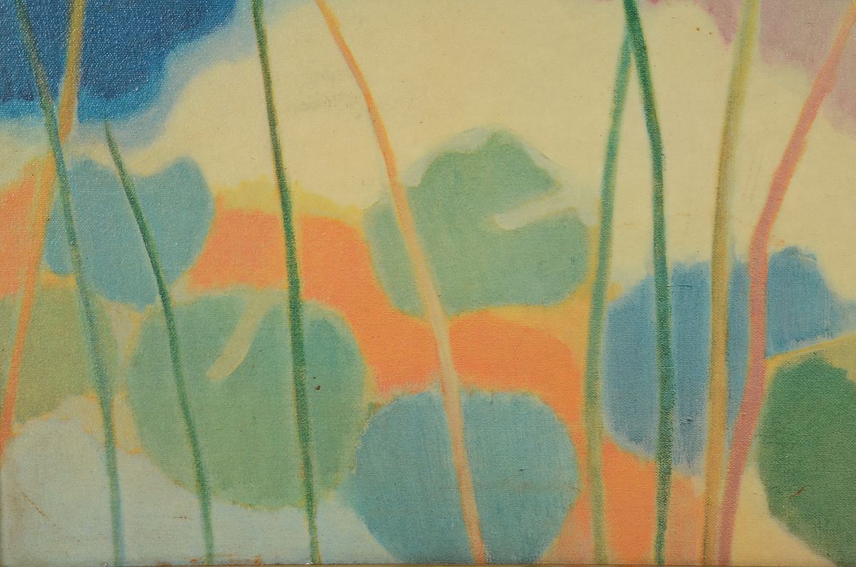 Tadashi Asoma Offset Lithograph on Canvas "Lily Pond in Summer"