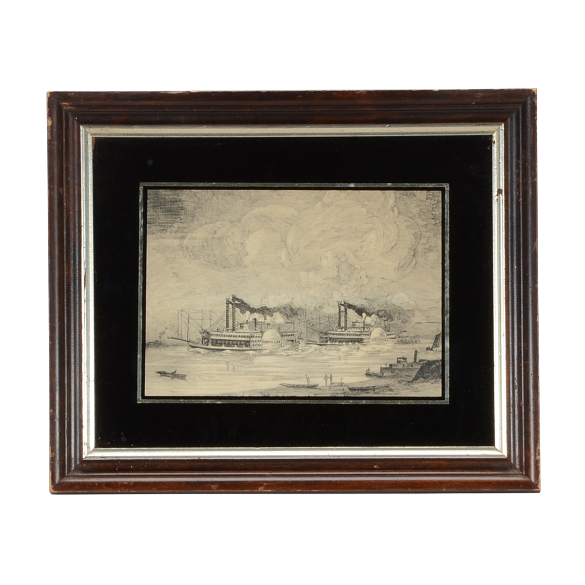 Halftone Reproduction of an Illustration of Steamboats