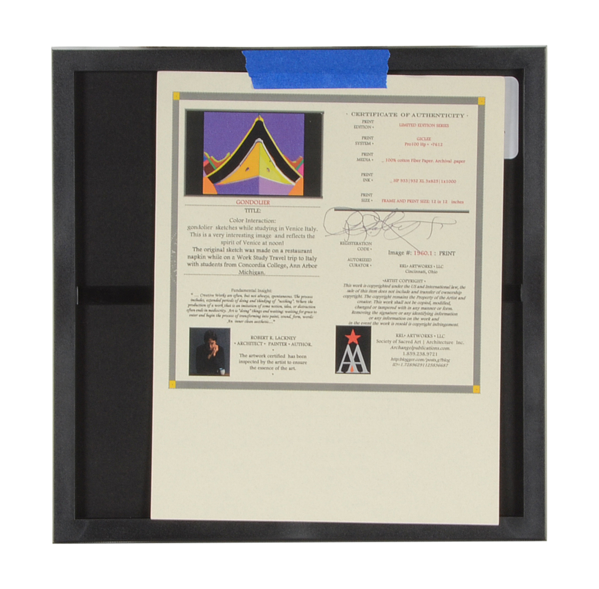 Robert Lackney Signed Giclée "Venice Goldonier"