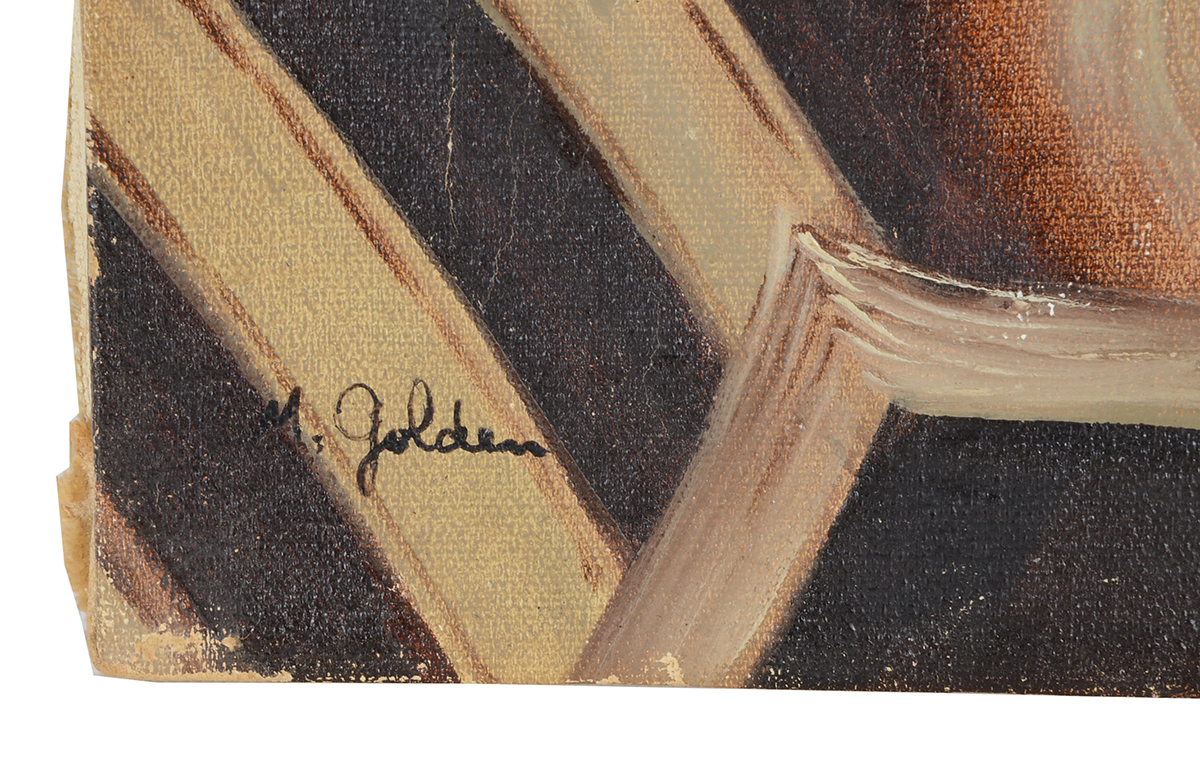 M. Golden Vintage Oil Painting of a Religious Man