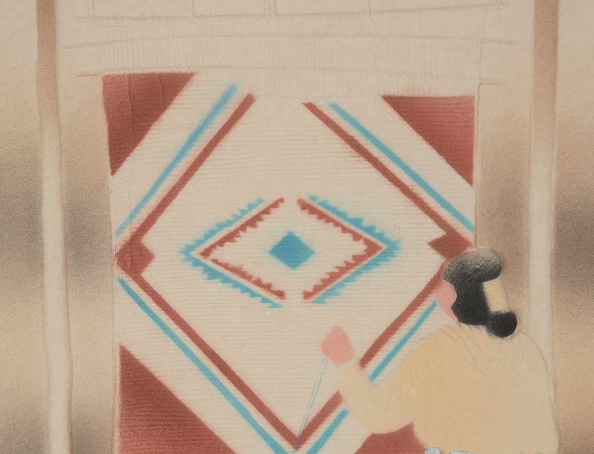 Wess Signed Embossed Paper with Stenciled Spraypaint "Weaver"