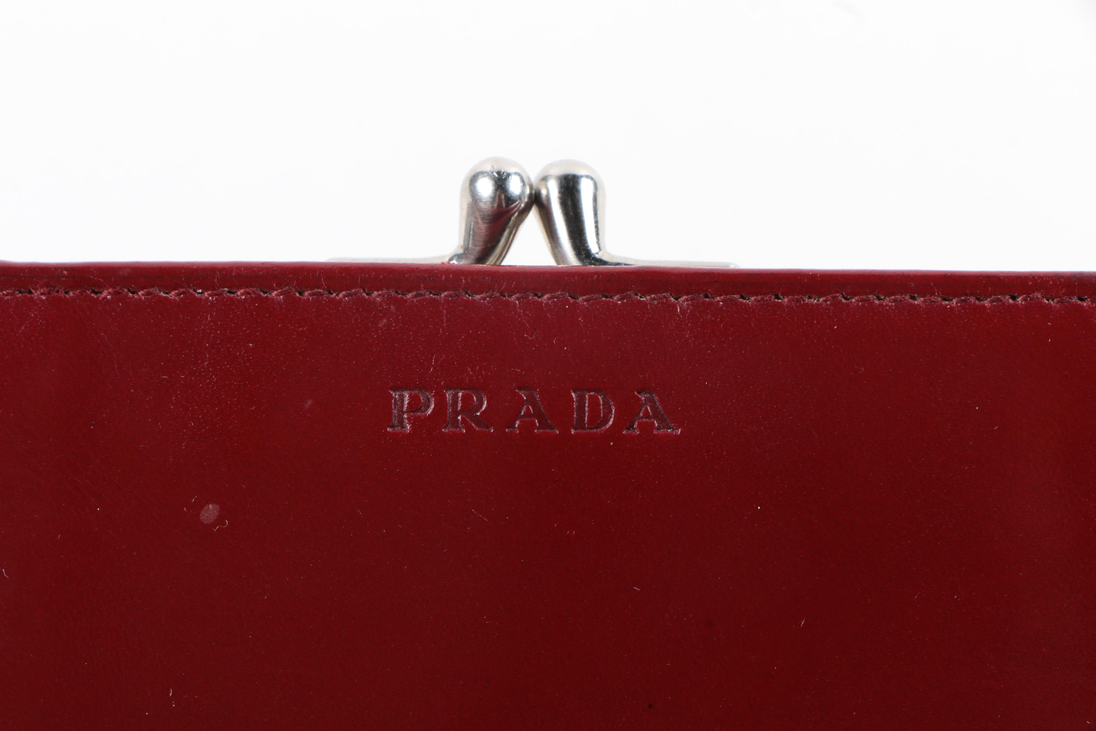 Prada Red Leather Wallet