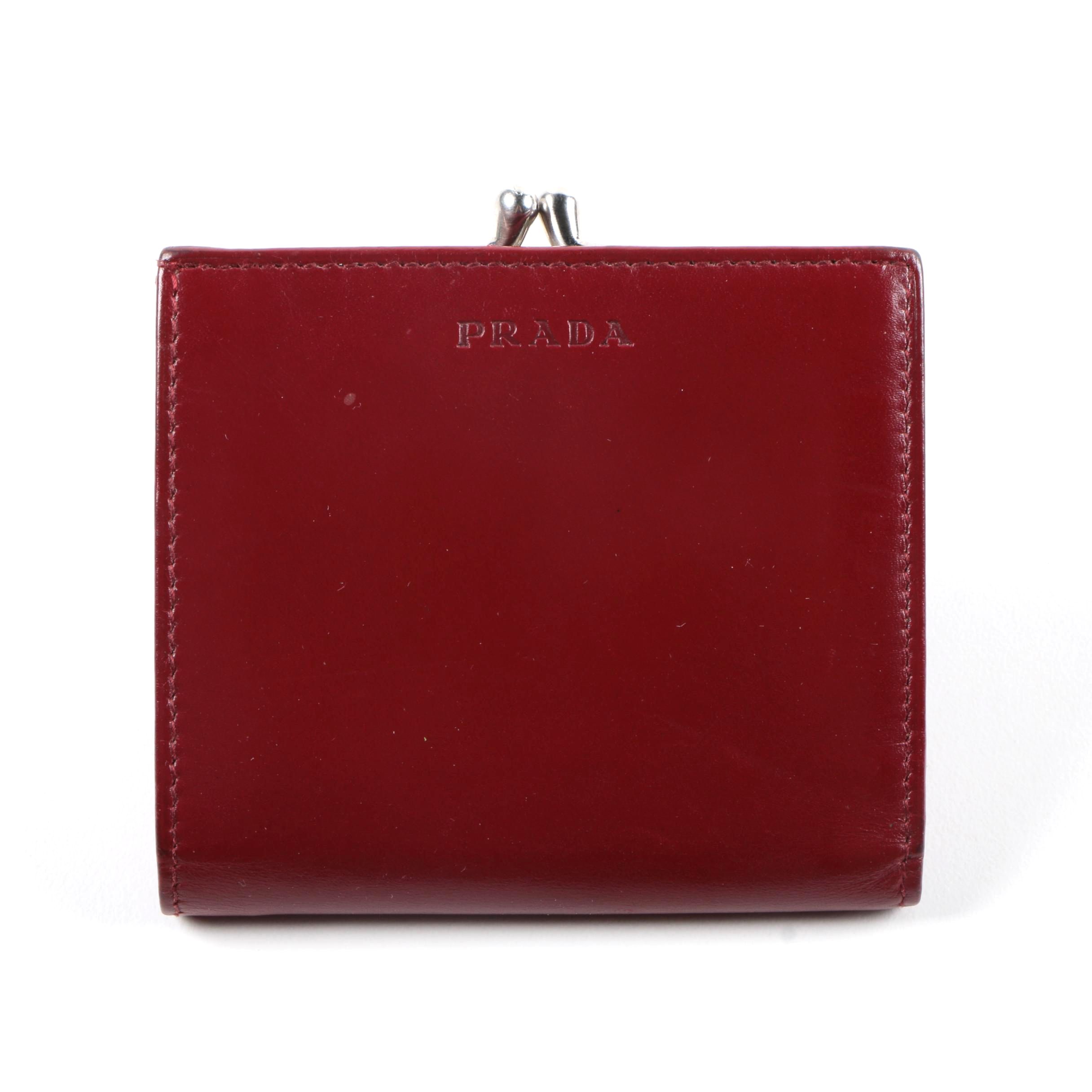 Prada Red Leather Wallet