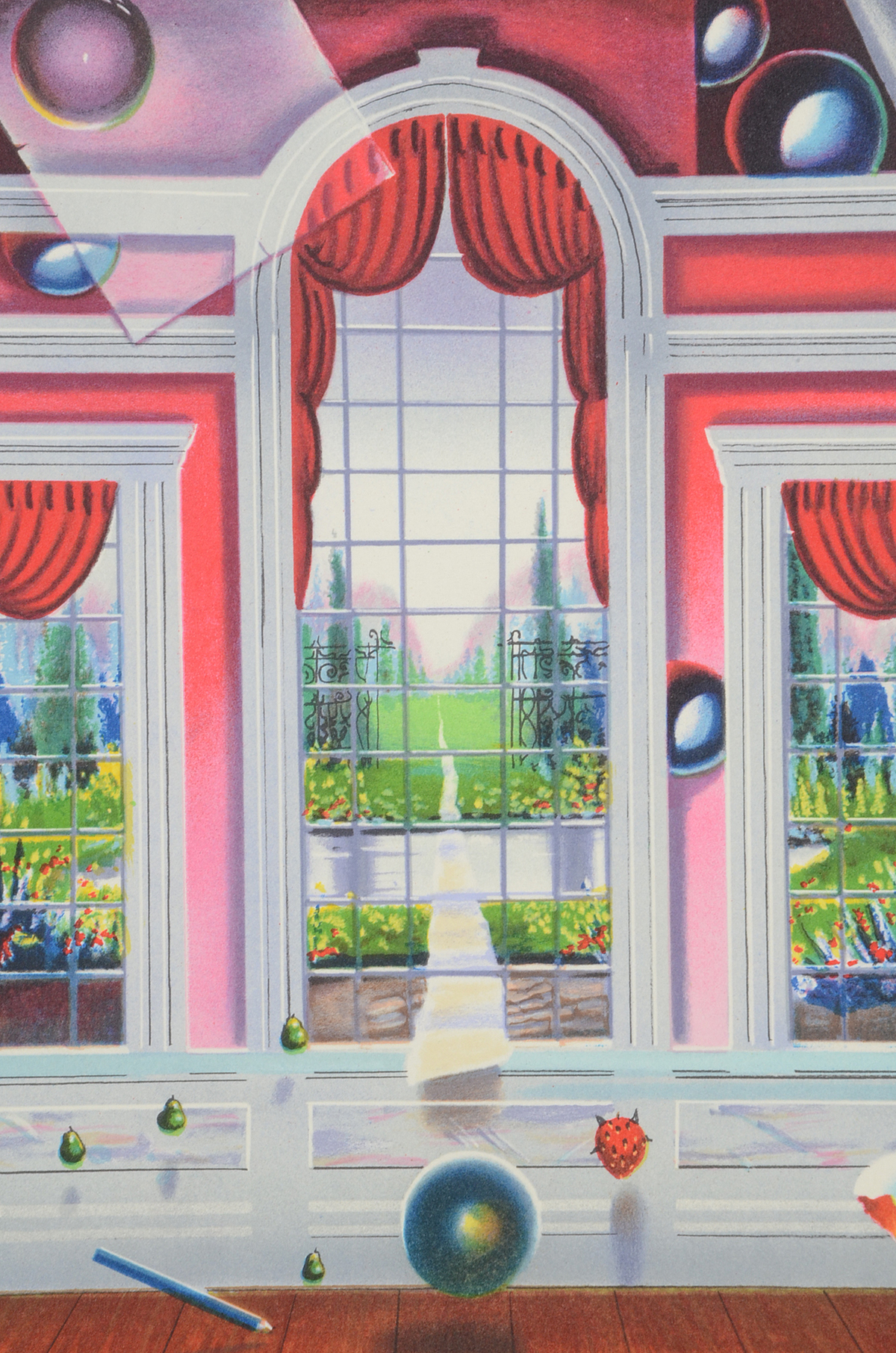 Ferjo Signed Artist's Proof Hand-Pulled Lithograph "Red Room"