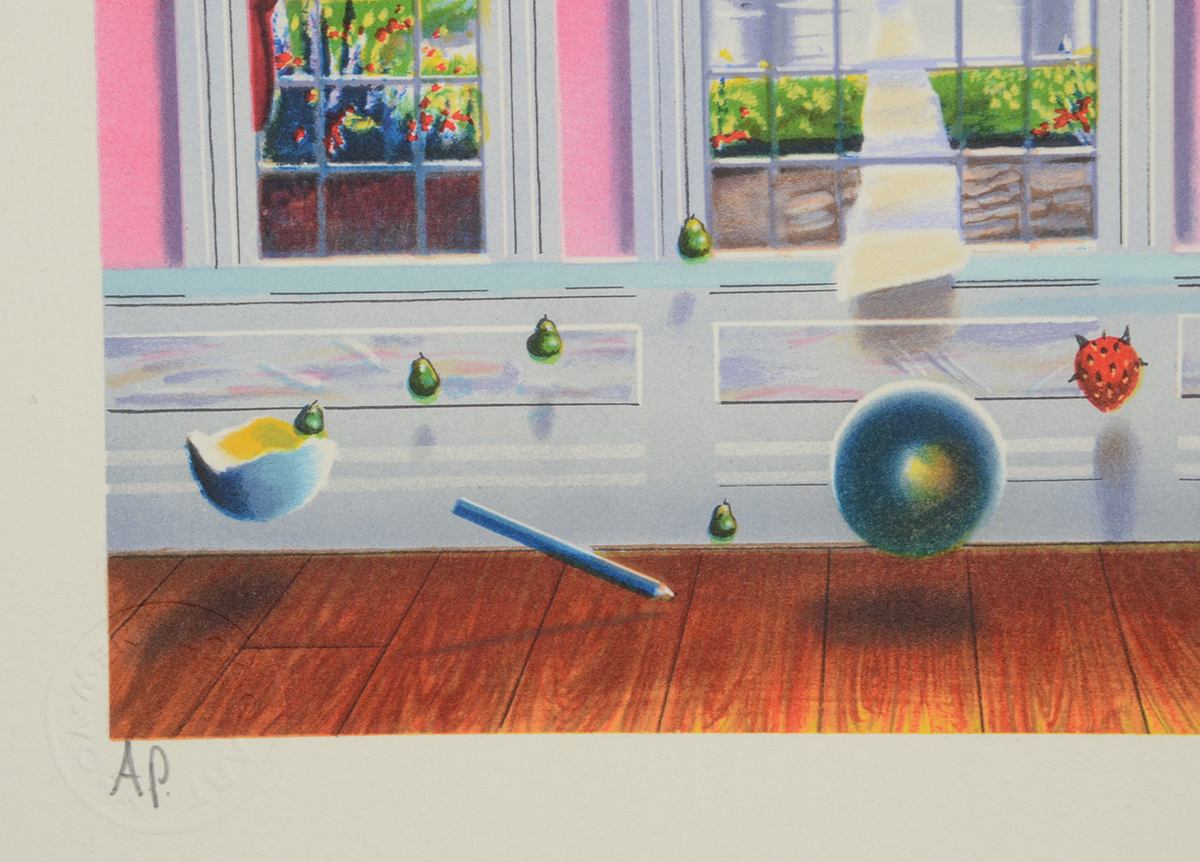 Ferjo Signed Artist's Proof Hand-Pulled Lithograph "Red Room"