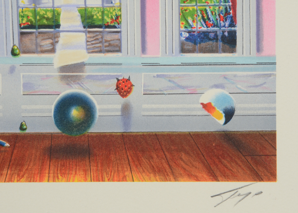 Ferjo Signed Artist's Proof Hand-Pulled Lithograph "Red Room"