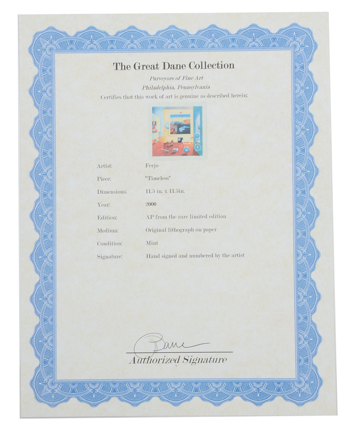 Ferjo Signed Artist's Proof Hand-Pulled Lithograph "Timeless"