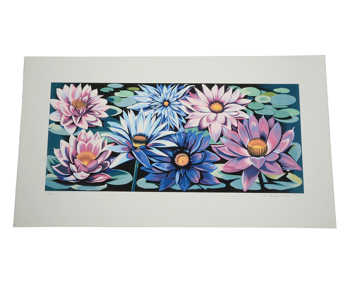 Lowell Nesbitt 1981 Signed Limited Edition Serigraph "Water Lilies"