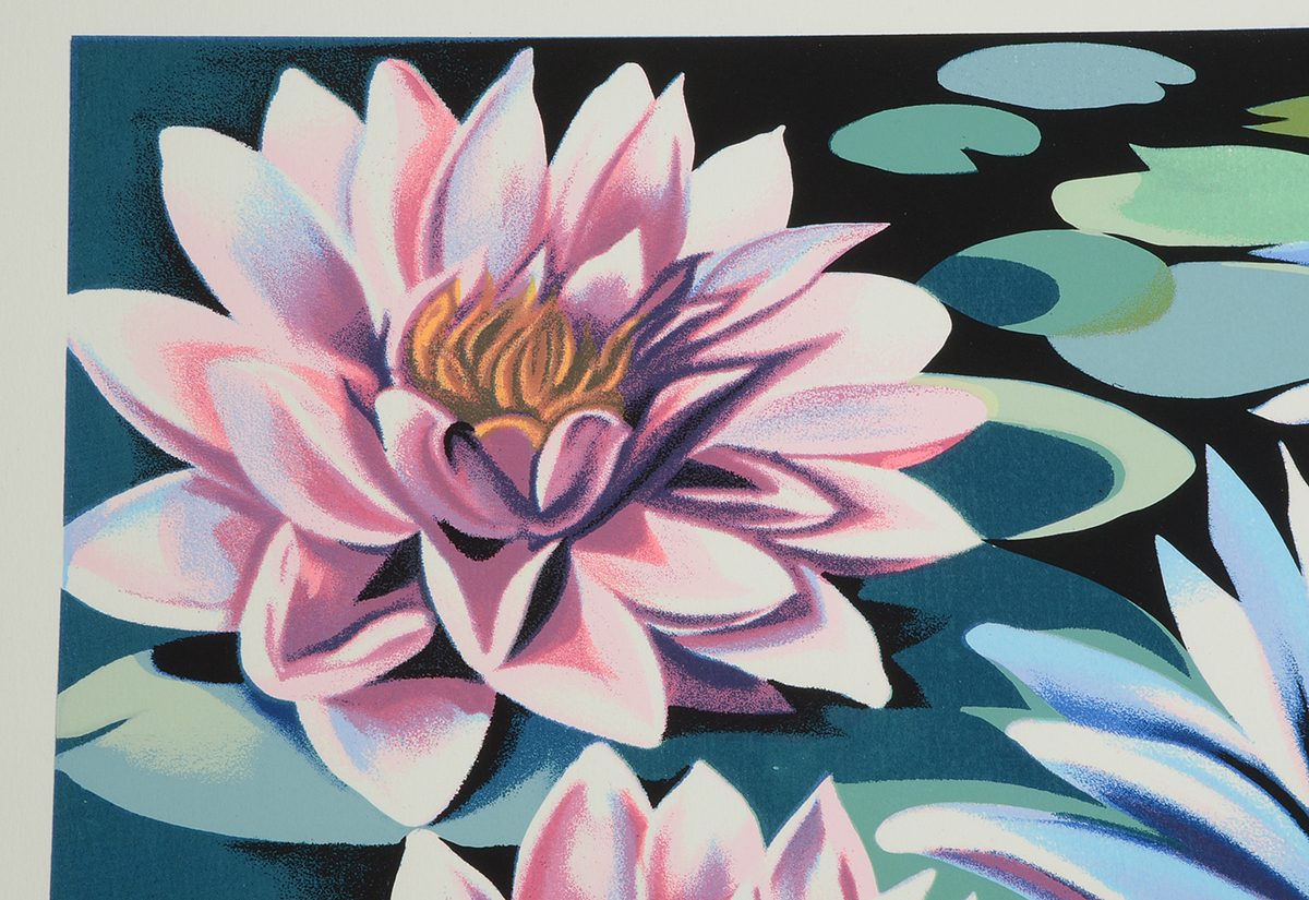 Lowell Nesbitt 1981 Signed Limited Edition Serigraph "Water Lilies"