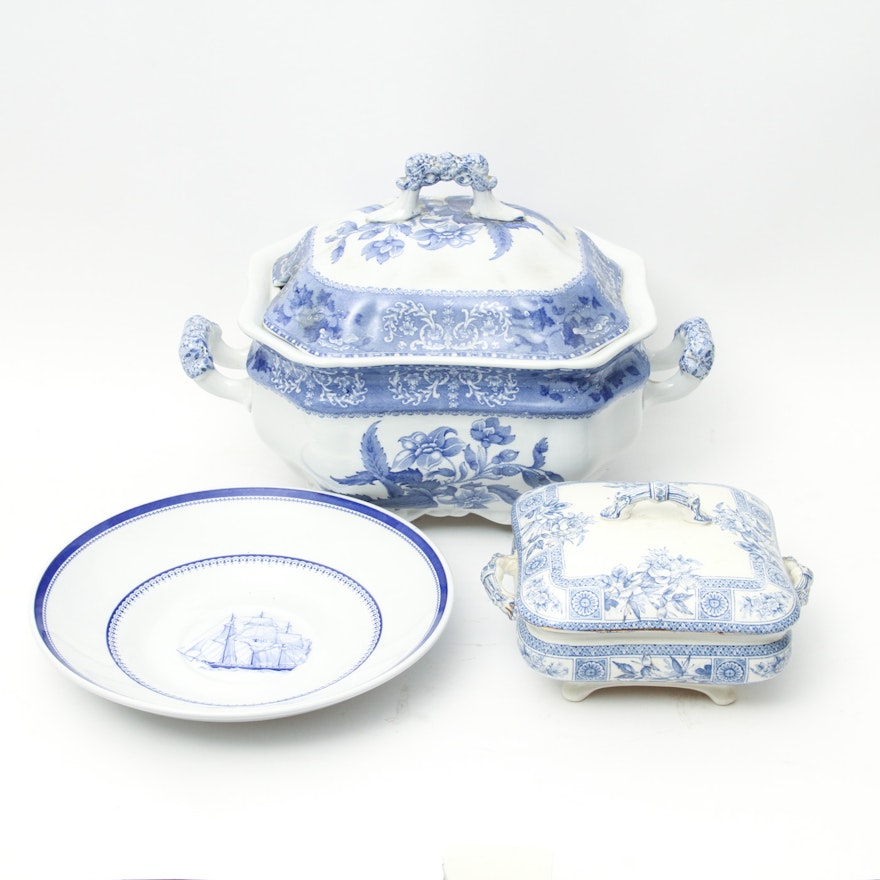 Collection of Spode Copeland and Spode Serving Pieces including "Camilla" Tureen