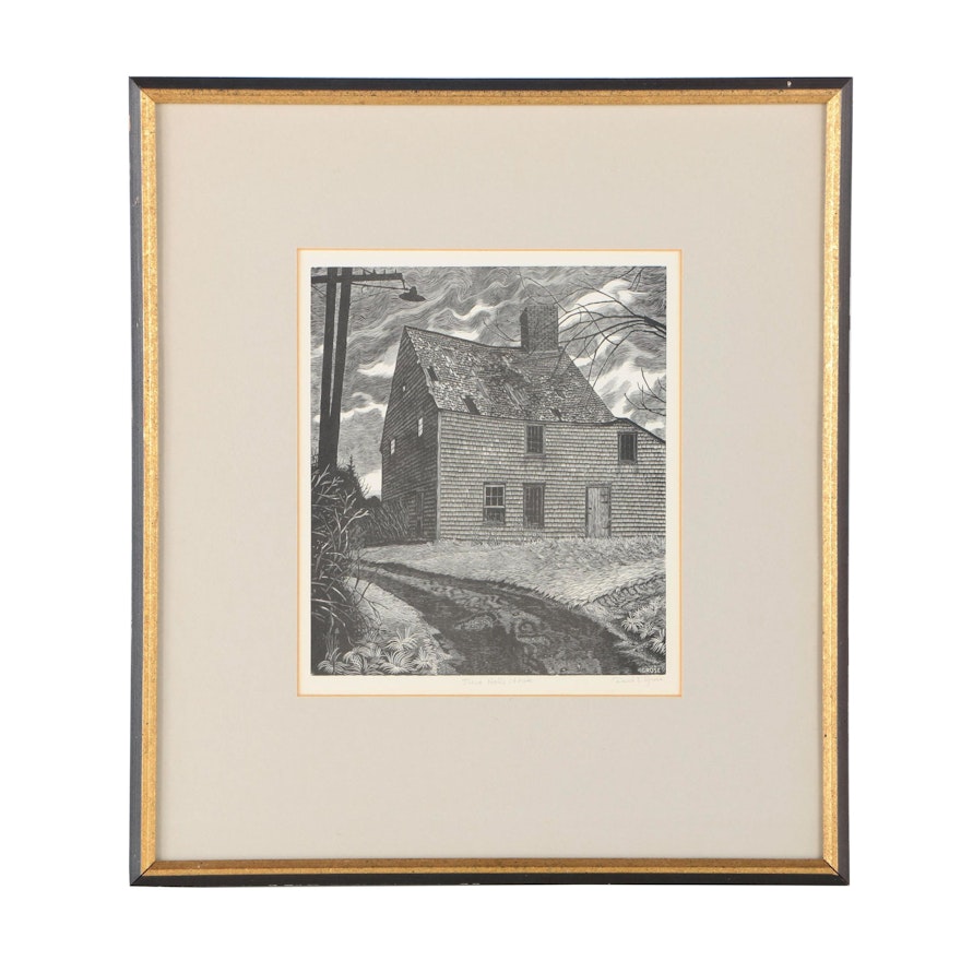 David T. Grose Lithograph on Paper "Steve Hall's House"