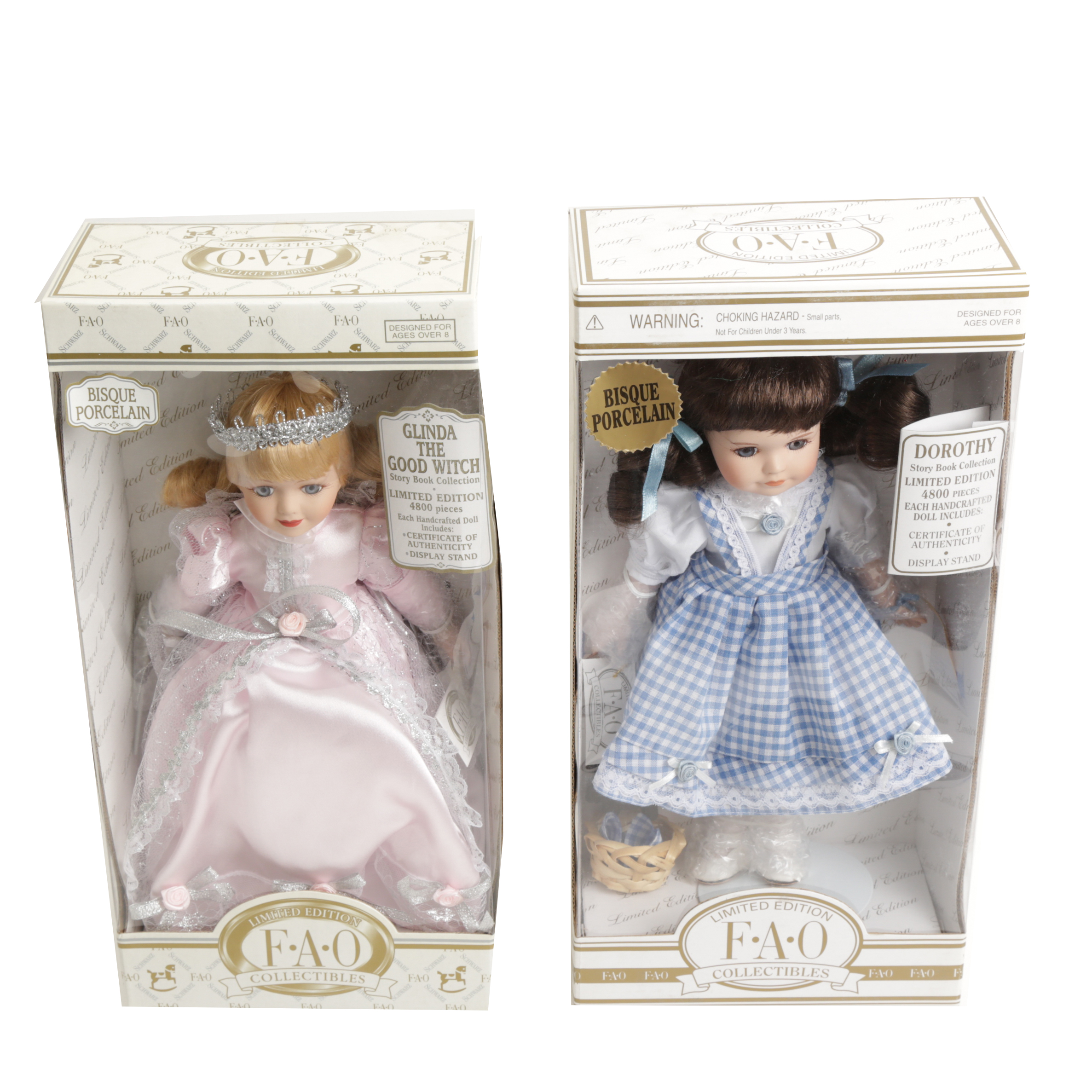 Dorothy and Glinda Limited Edition "Wizard of Oz" Dolls by FAO Schwartz
