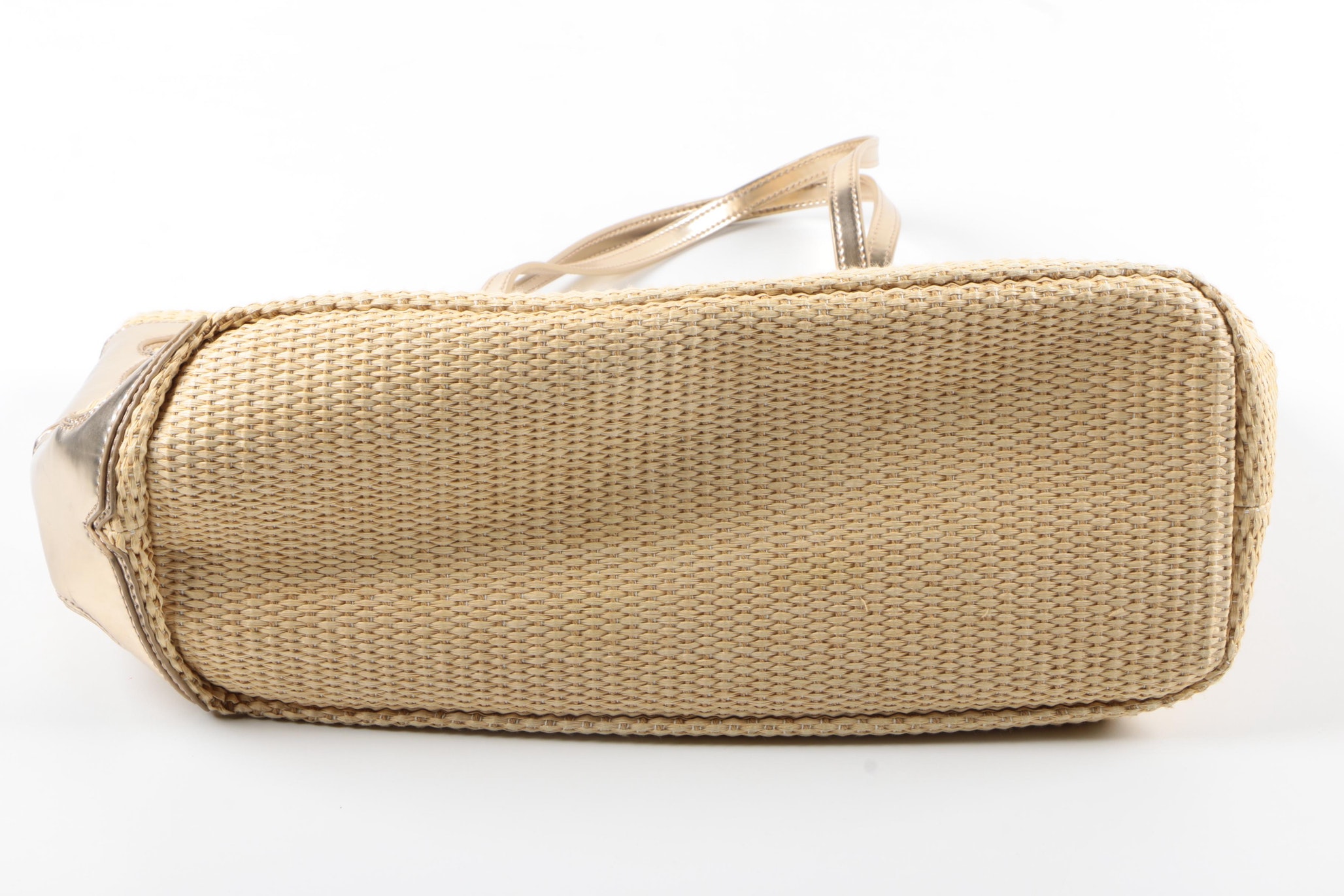 Tory Burch Metallic Logo Woven Tote