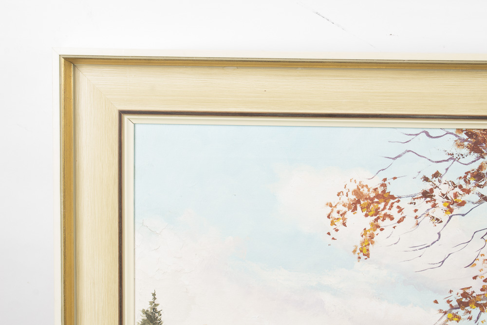 W.J. Blokesch Mid Century Oil Painting on Canvas "Hochmoor Bei Oberstdorf"