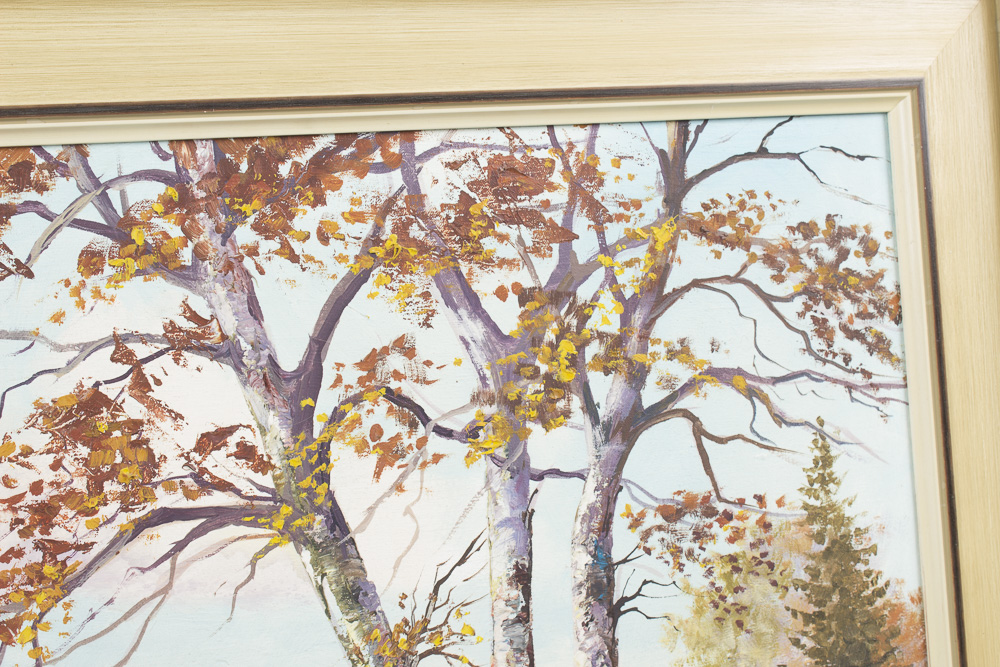 W.J. Blokesch Mid Century Oil Painting on Canvas "Hochmoor Bei Oberstdorf"