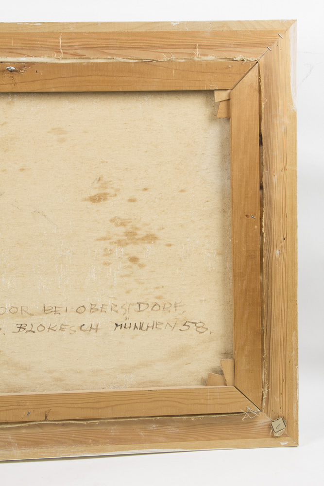 W.J. Blokesch Mid Century Oil Painting on Canvas "Hochmoor Bei Oberstdorf"