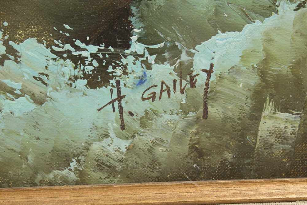 H. Gailey Mid-Century Oil Painting on Canvas of Morning Seascape