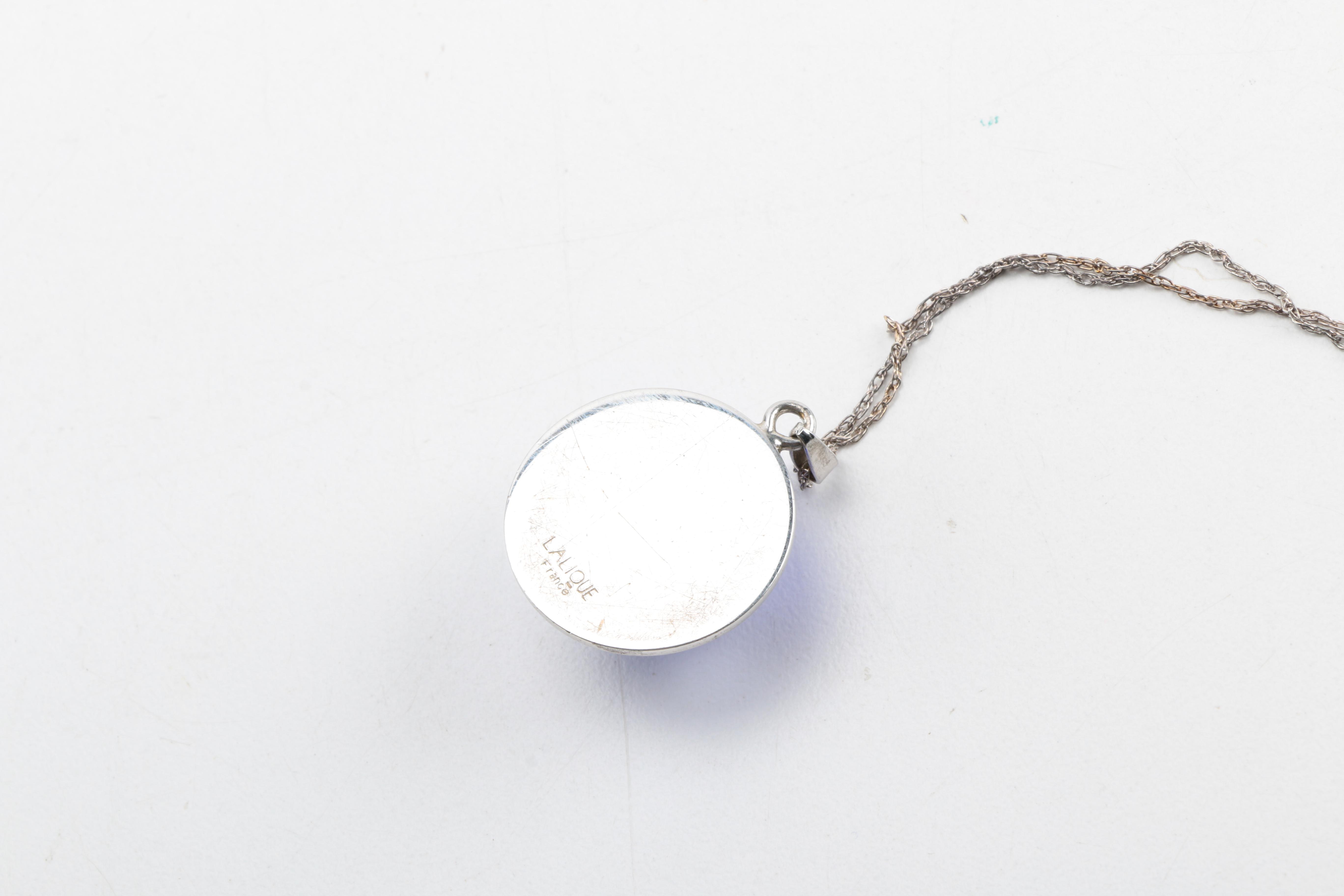 Sterling Silver Necklace With a Lalique Pendant