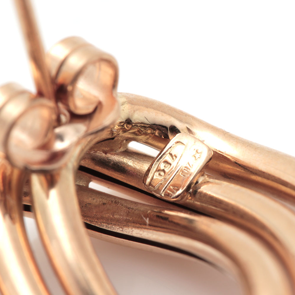 18K Yellow Gold Contemporary Freeform Drop Earrings