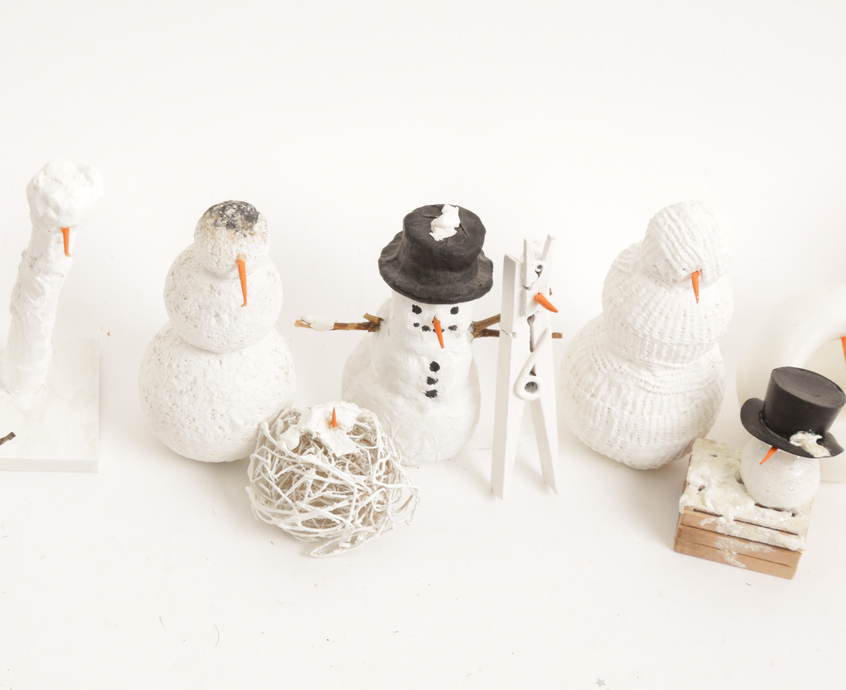 Collection of Abstract Snowman Figurines