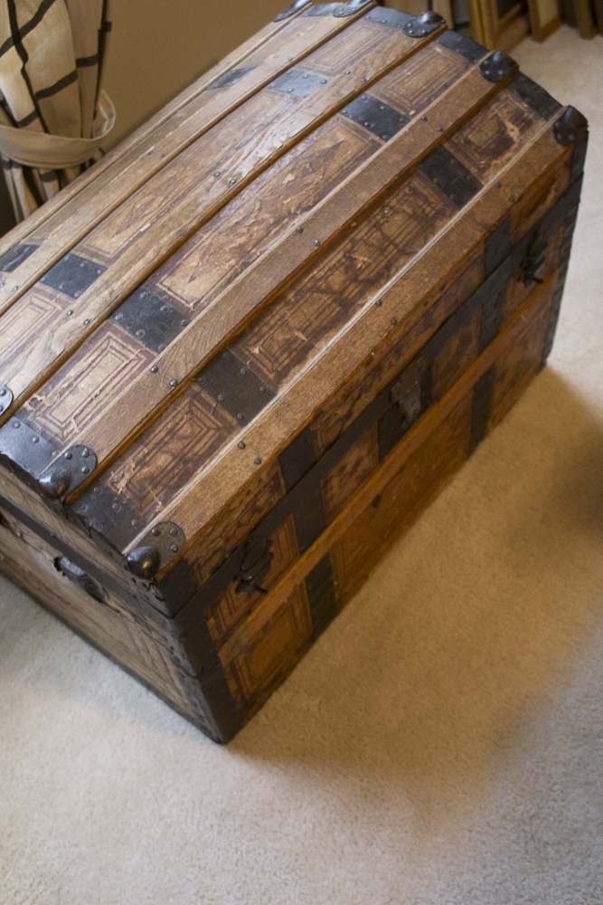 Antique Dome Top Steamer Trunk