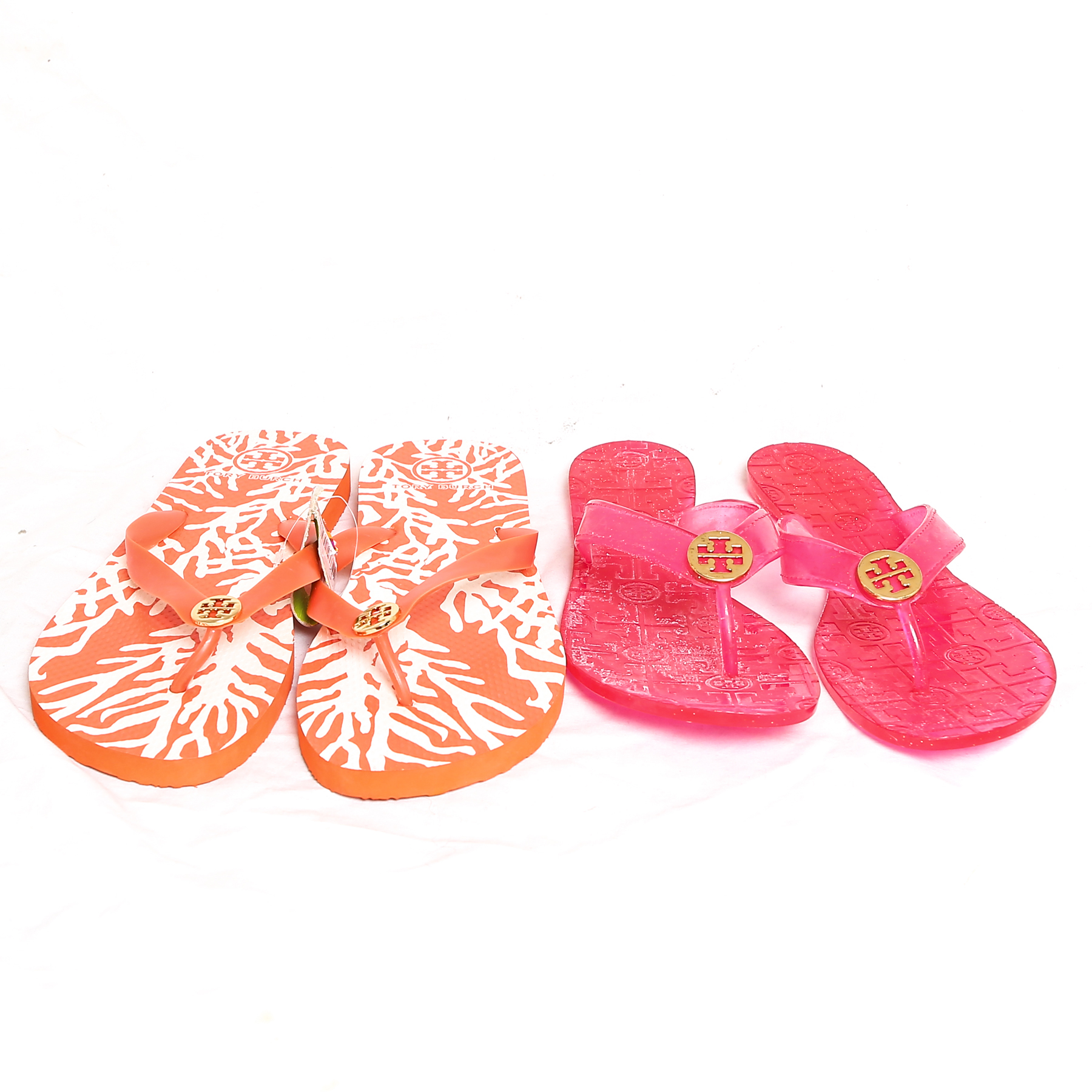 Two Pairs of Tory Burch Women's Flip Flops