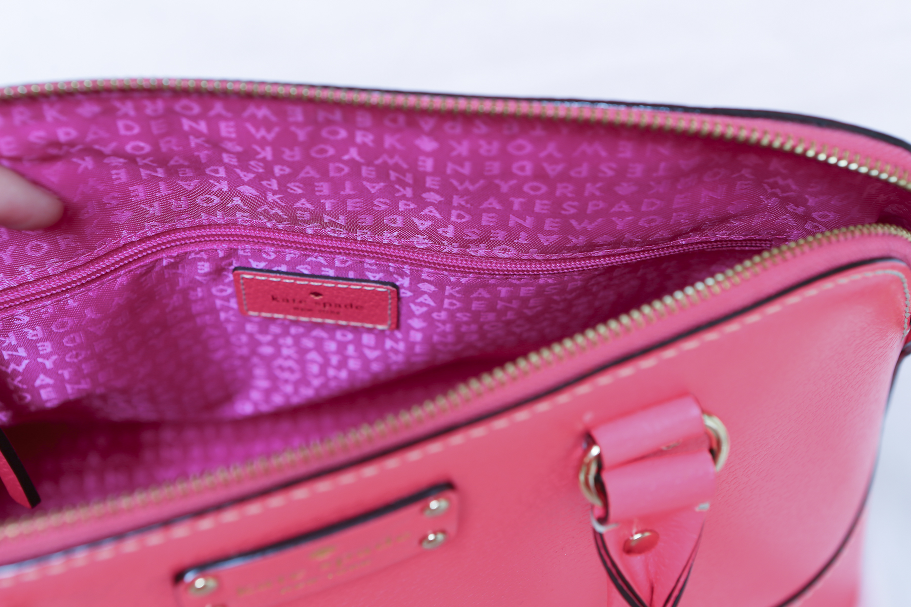 Coral Pink Kate Spade Wellesley Rachelle Bag and Zipper Pouch